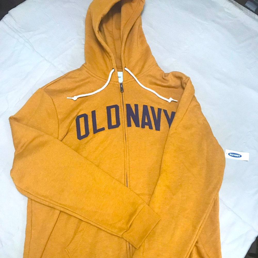 Old Navy men’s xl mustard zip up hoodie NWT